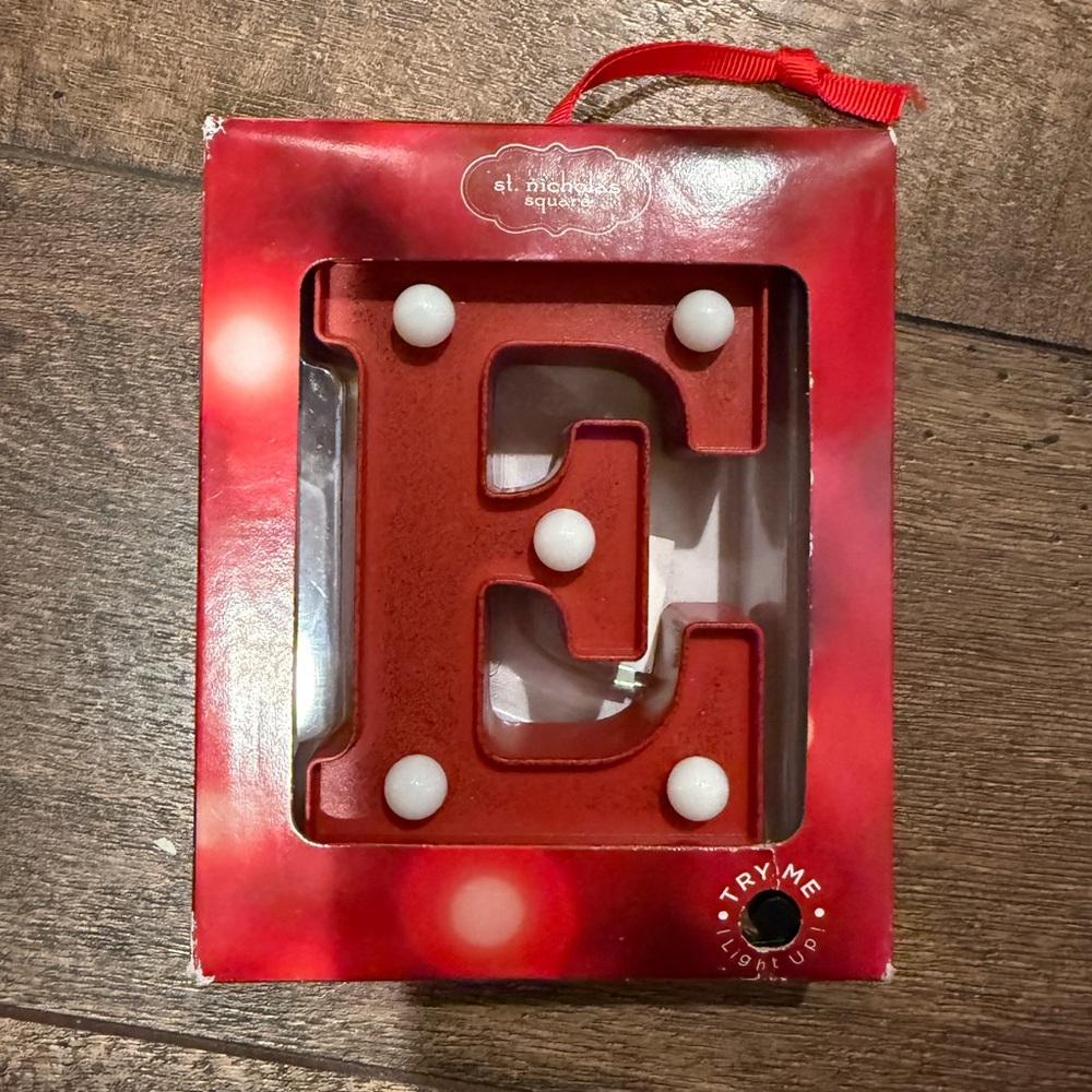 Kohl's Red Monogram Marquee Ornament